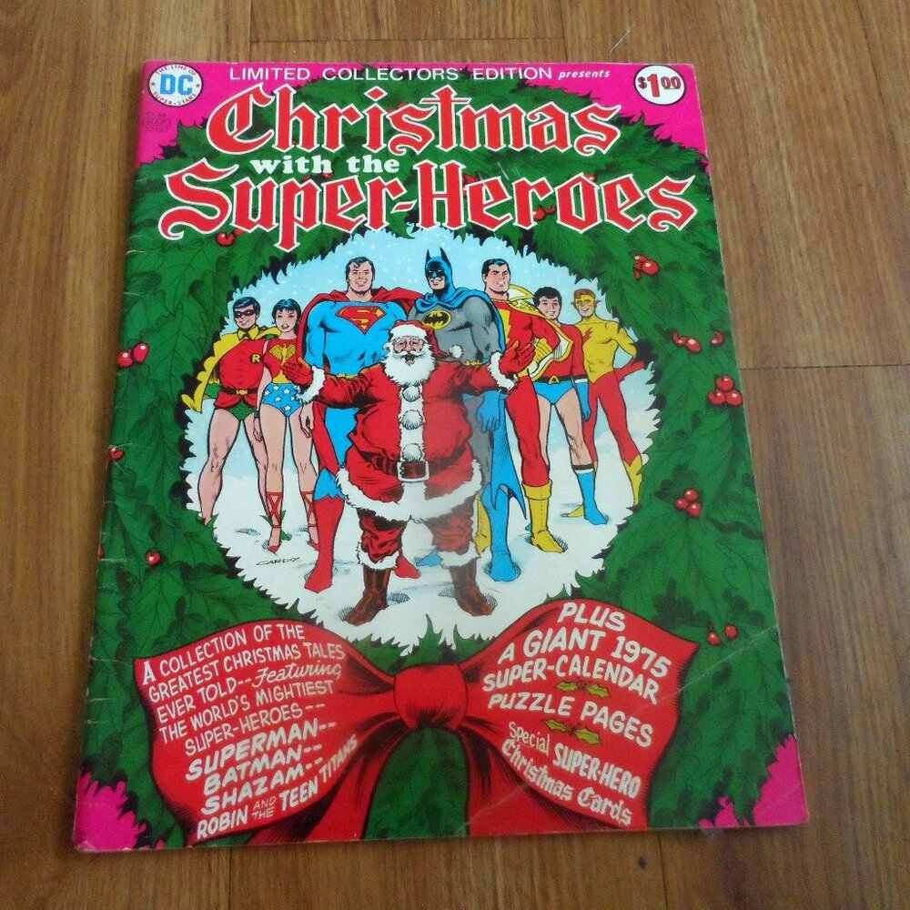 1975 Christmas with the Super-Heroes Large Comic Book (34cm X 26cm)
